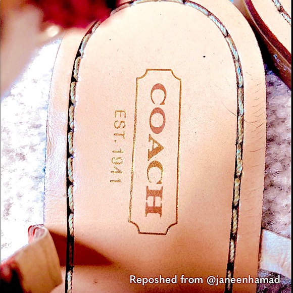 Coach Orange Snakeskin Sandals Size 5 - Picture 3 of 3